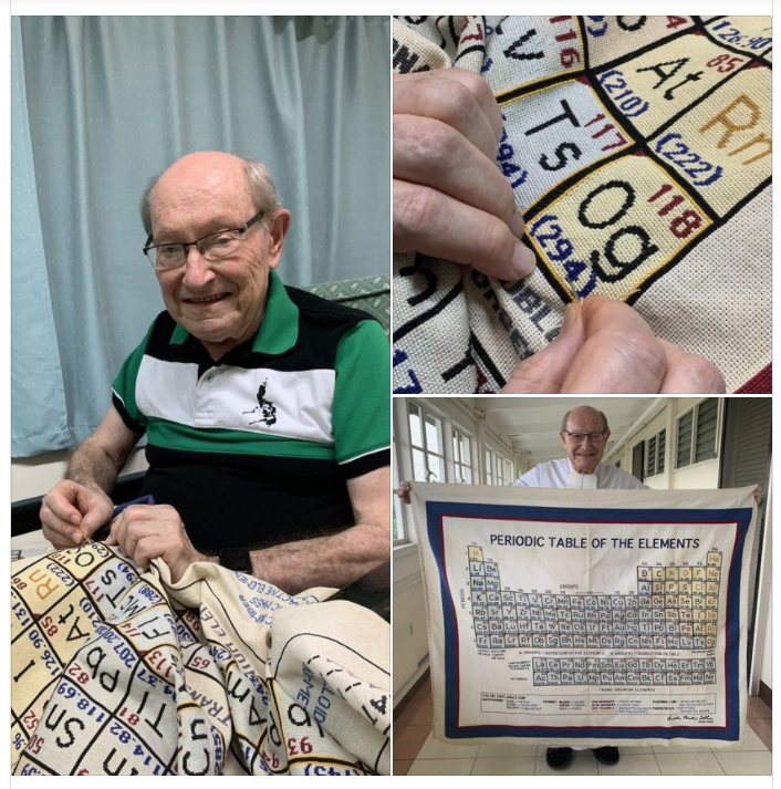 Umirovljeni učitelj na velikom platnu ručno izvezao Periodni sustav elemenata